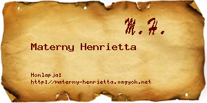 Materny Henrietta névjegykártya