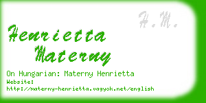 henrietta materny business card